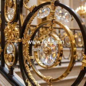 Contemporary Brass Crystal Railings CR-3457