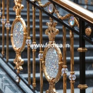 Elegant Crystal Brass Railing Designs CR-3458