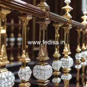 Premium Crystal Brass Stair Railings CR-3467