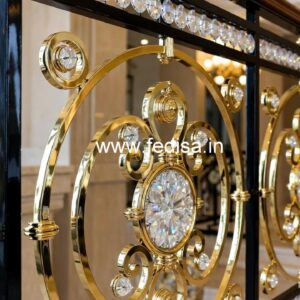 Elegant Brass Crystal Railings for Staircases CR-3468