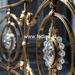 Elegant Brass Crystal Balcony Railings CR-3495