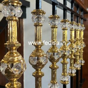 Designer Crystal Brass Railings for Homes CR-3500