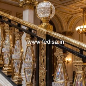 Premium Brass Crystal Railing for Villas CR-3505