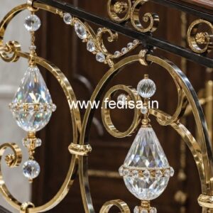 Elegant Interior Brass Crystal Railings CR-3511