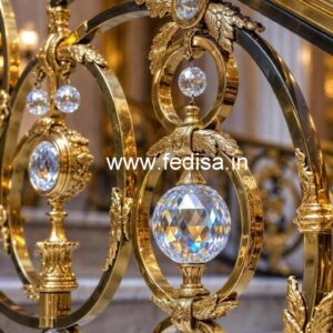 Designer Brass Crystal Railings for Apartments CR-3518
