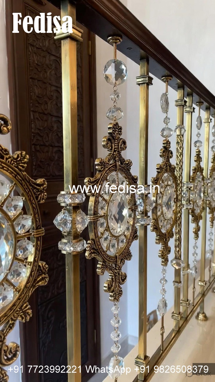 Stylish Brass Crystal Railings for Duplex Homes CR-3521