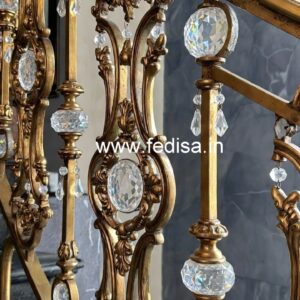Elegant Brass Crystal Railings for Staircase Decor CR-3530