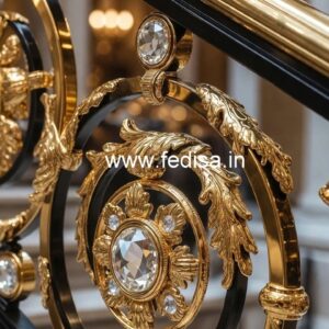 Stylish Brass Crystal Railings for Luxury Interiors CR-3531