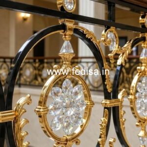 Modern Brass Crystal Railing Designs for Homes CR-3543