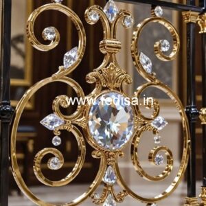 Decorative Brass Crystal Railing for Interiors CR-3546