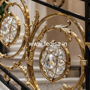 Designer Crystal Brass Railings for Modern Homes CR-3547