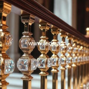 Golden Finish Brass Crystal Railings CR-3548