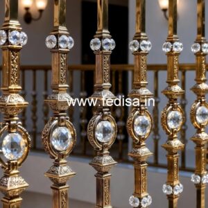 Modern Brass Crystal Railing with LED Lights CR-3557