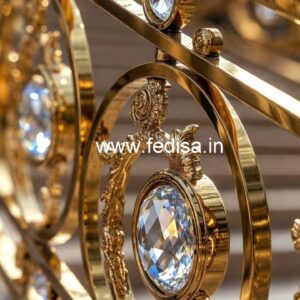 Stylish Brass Crystal Railing for Interiors CR-3558