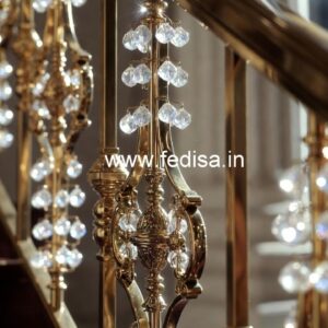 Elegant Staircase Brass Crystal Designs CR-3559