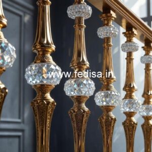Elegant Brass Crystal Railings for Staircase CR-3565