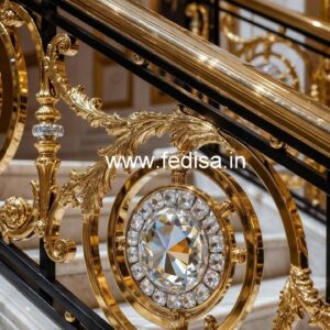 Elegant Brass Crystal Railings for Homes CR-3582