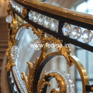 Stylish Brass Crystal Railings for Luxury Homes CR-3587