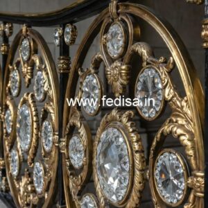 Designer Brass Crystal Railings for Luxury Villas CR-3599