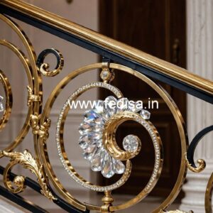 Premium Brass Crystal Railings for Duplex Homes CR-3601