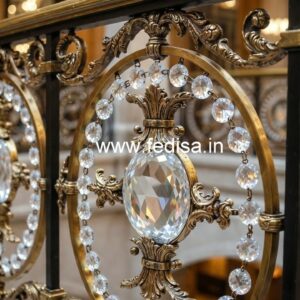 Designer Brass Crystal Railings for Modern Homes CR-3609