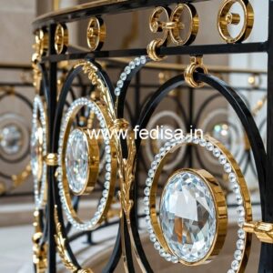 Designer Brass Crystal Railings for Interior Projects CR-3614
