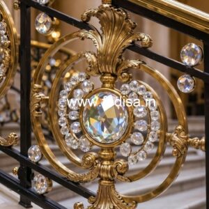 Premium Brass Crystal Railings for Stair Design CR-3615