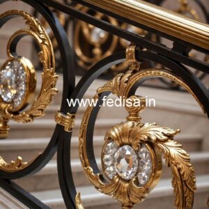 Designer Brass Crystal Railings for Luxury Interiors CR-3618