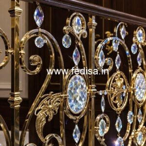 Elegant Brass Crystal Railings for Modern Interiors CR-3620