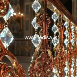 Elegant Brass Crystal Stair Railing Designs CR-3650