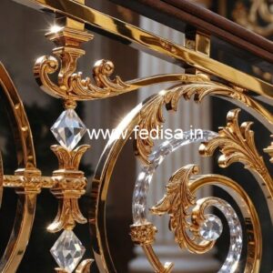 Royal Brass Crystal Staircase Railing Designs CR-3657