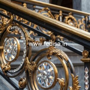 Brass Crystal Railing with Golden Finish CR-3668