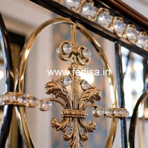 Glass & Brass Crystal Railing Combo Designs CR-3674