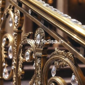 Elegant Staircase Brass Crystal Railings CR-3675