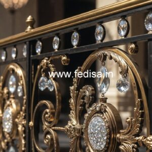 Brass Crystal Railing for Duplex Homes CR-3677