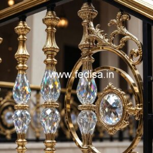 High-End Staircase Brass Crystal Designs CR-3678