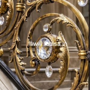 Luxury Interior Decor with Brass Crystal Railings CR-3690