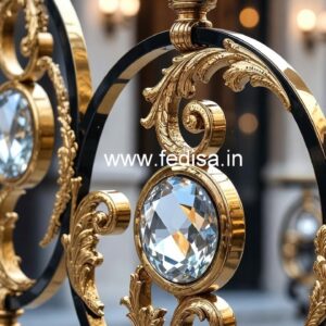 Stylish Staircase Brass Crystal Designs CR-3698