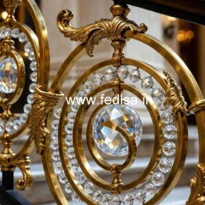 Interior Design Ideas with Brass Crystal Railing CR-3709