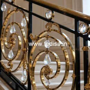Designer Interior Brass Crystal Railing CR-3730