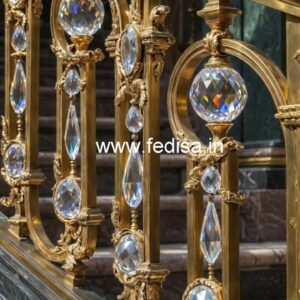 Classic Golden Brass Crystal Railings CR-3736
