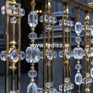 Custom Interior Brass Crystal Railings CR-3741
