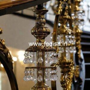 Elegant Luxury Stair Railings Brass Crystal CR-3742