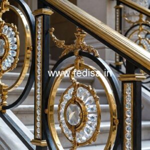 Premium Staircase Design with Brass Crystal CR-3744