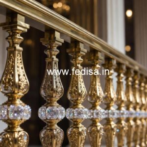 Modern Royal Stair Railings Brass Crystal CR-3746
