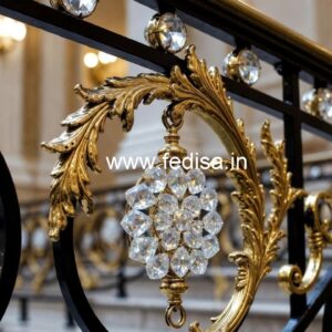 Elegant Brass Crystal Railing with LED Lighting CR-3750