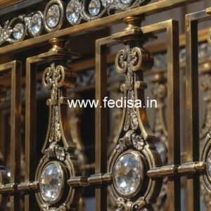 Golden Finish Brass Crystal Stair Railings CR-3760