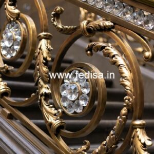 Elegant Crystal Brass Railing Designs CR-3762