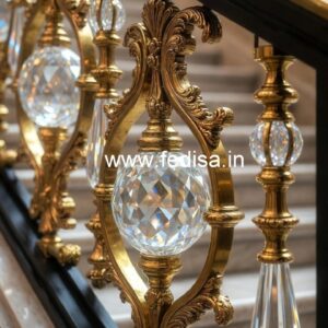 Premium Staircase Brass Crystal Designs CR-3789