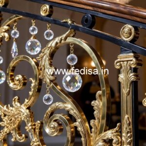 Designer Brass Crystal Railings for Homes CR-3791